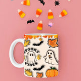 Halloween Ghosts Mugs, Cute Halloween Ghosts Coffee Mug, Vintage Spooky Vibes Cups, Pumpkin Spice Latte Ceramic Mug, Fall Halloween Gifts