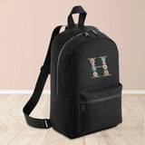 Custom Embroidered Initials Floral Backpacks, Personalised Flower Letters Mini Backpacks, Toddlers Backpack, Girls Bag, Back to School Gifts