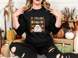 Bookish Ghost Spooky Sweatshirt, Ghost Reading Books Printed Halloween Sweater, Cute Halloween Fall Jumpers for Librarian, Books Lover Gifts