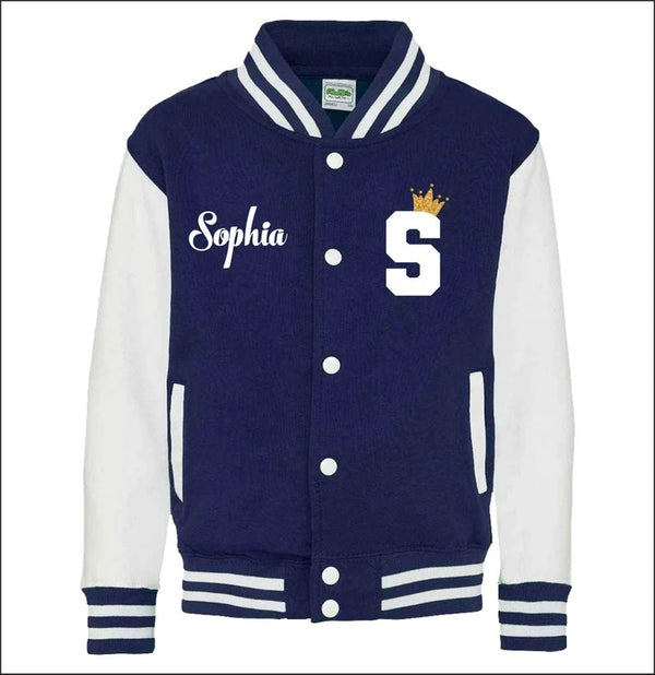 Custom Name Varsity Jacket, Personalized Kids Baseball Jacket, College Uniform Jacket, Sports Gala Custom Name Initial Gift.