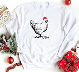 Christmas Chickens Sweatshirt, Funny Santa Chicken Xmas Printed Sweater, Сute Xmas Holidays Matching Jumpers, Christmas Chickens Lover Gift