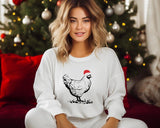 Christmas Chickens Sweatshirt, Funny Santa Chicken Xmas Printed Sweater, Сute Xmas Holidays Matching Jumpers, Christmas Chickens Lover Gift