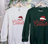 Mr. & Mrs. Clause Santa Sweatshirt, Christmas Couple Matching Printed Sweater, Personalised Husband Wife Xmas Jumper, Christmas Eve Outfits