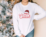 Mr. & Mrs. Clause Santa Sweatshirt, Christmas Couple Matching Printed Sweater, Personalised Husband Wife Xmas Jumper, Christmas Eve Outfits