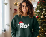 Christmas Santa Hat Printed Sweatshirt, Ho Ho Ho3 Crewneck Xmas Sweatshirt, Christmas Family Matching Jumper, Xmas Party Funny Ho3 Outfits