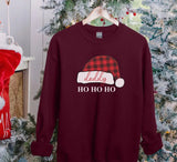 Christmas Santa Hat Sweatshirt, Custom Name Ho Ho Ho Xmas Jumper, Christmas Family Matching Sweatshirt, Personalised Xmas Eve Clothing