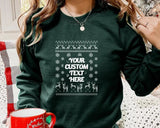 Custom Text Christmas Sweatshirt, Personalised Ugly Xmas Printed Sweatshirt, Family Matching Crewneck Jumper, Funny Xmas Holidays Outfits