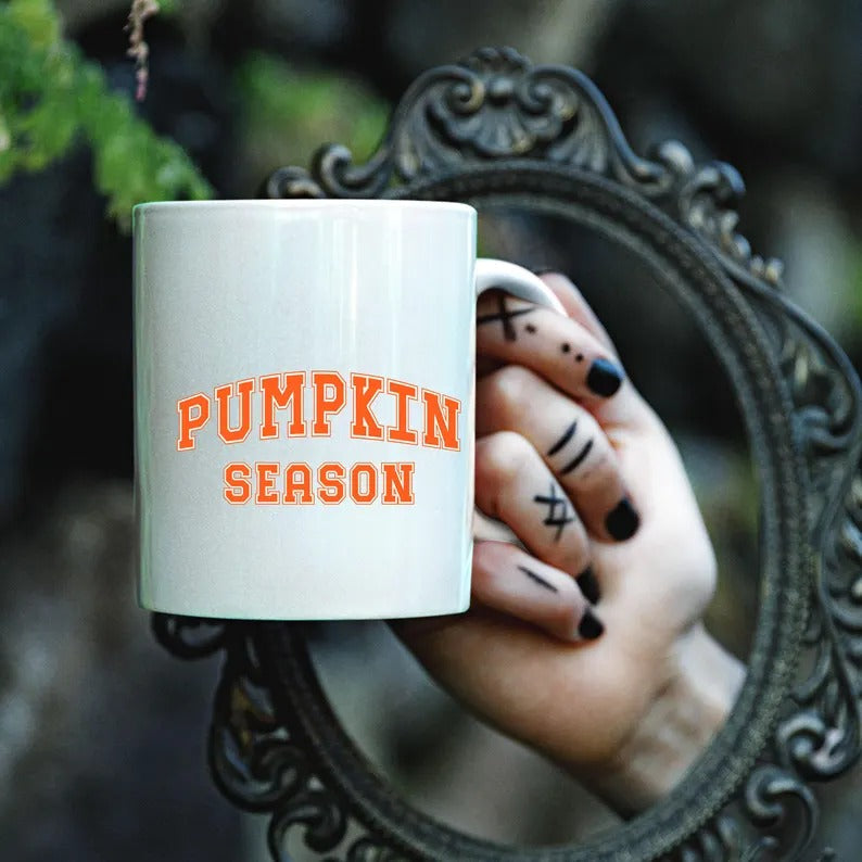 Halloween Pumpkin Season Mug, Vintage Spooky Season Printed Mug, Pumpkin Spice Cup, Halloween Ceramic Coffee Cup, Fall Halloween Party Gifts