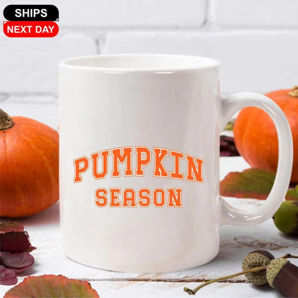 Halloween Pumpkin Season Mug, Vintage Spooky Season Printed Mug, Pumpkin Spice Cup, Halloween Ceramic Coffee Cup, Fall Halloween Party Gifts