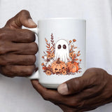 Halloween Cute Ghost Mug, Vintage Pumpkin Printed Mug, Fall Autumn Boo Ghost Coffee Mug, Spooky Season Ceramic Mug, Halloween Night Gifts