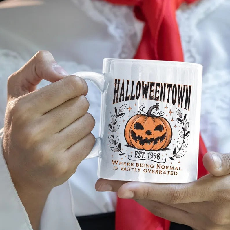 Halloweentown Est 1998 Mug, Vintage Fall Pumpkin Coffee Mug, Halloween University Ceramic Printed Mug, Halloweentown Mug, Spooky Season Gift