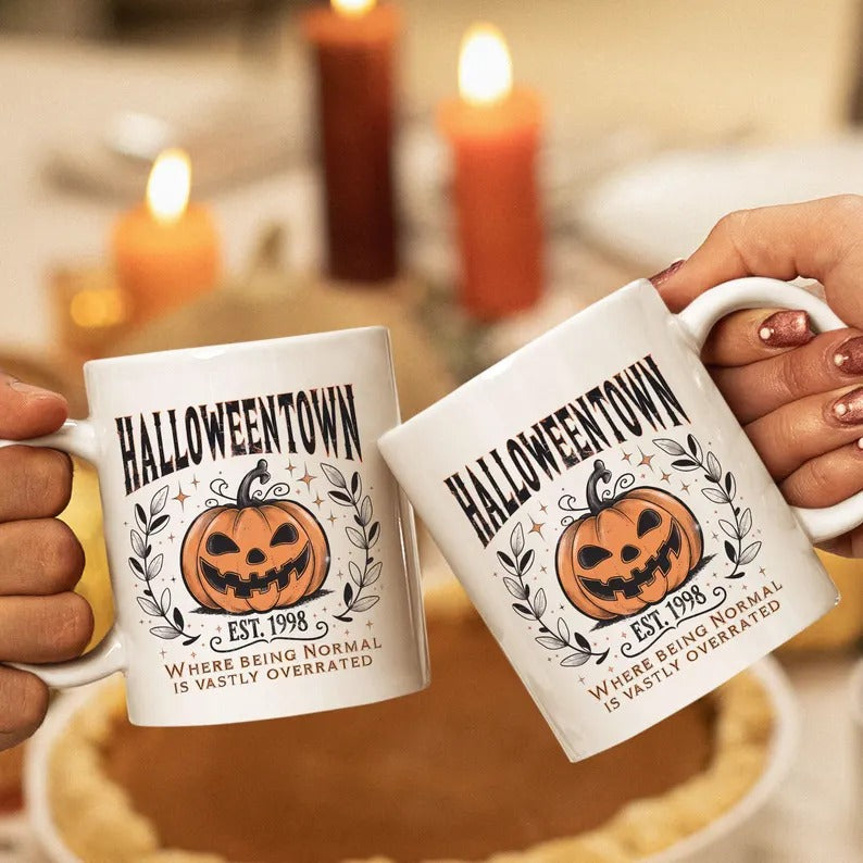 Halloweentown Est 1998 Mug, Vintage Fall Pumpkin Coffee Mug, Halloween University Ceramic Printed Mug, Halloweentown Mug, Spooky Season Gift