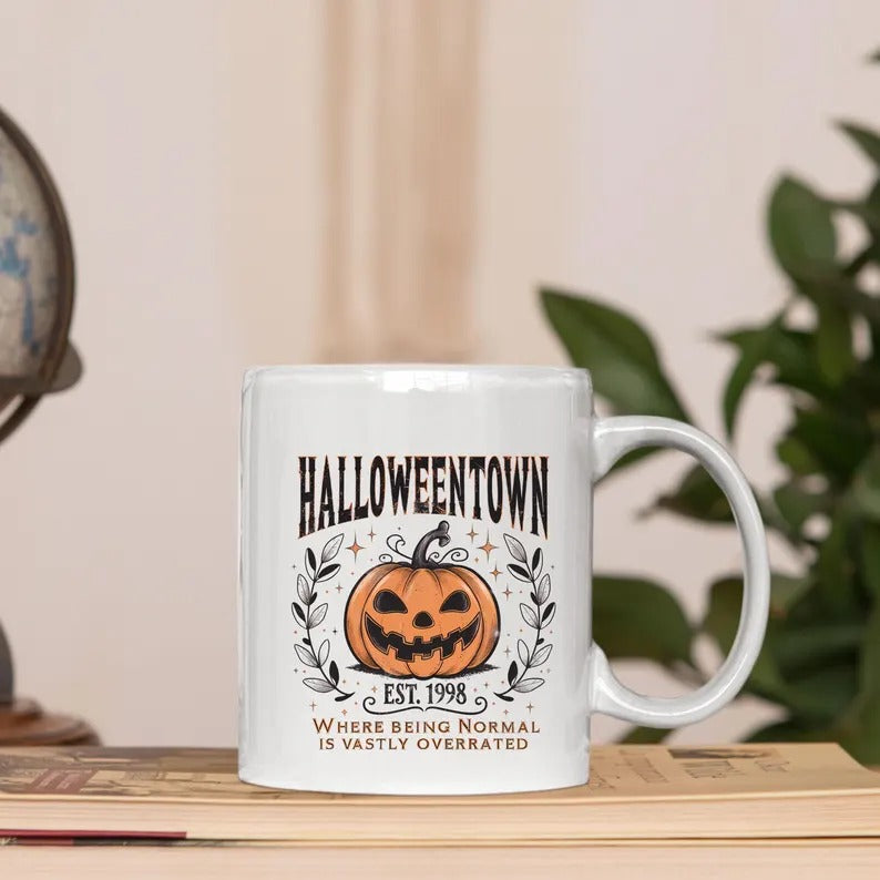 Halloweentown Est 1998 Mug, Vintage Fall Pumpkin Coffee Mug, Halloween University Ceramic Printed Mug, Halloweentown Mug, Spooky Season Gift