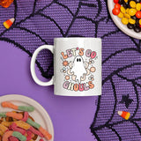 Lets Go Ghouls Halloween Mug, Spooky Boo Ghost Coffee Mug, Retro Funny Ghost Ceramic Printed Mug, Fall Halloween Coffee Cup, Halloween Gifts