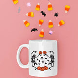 Funny Dancing Skeleton Coffee Mug, Retro Halloween Printed Mug, Vintage Fall Pumpkins Ceramic Mug, Spooky Season Cup, Fall Gift for Friends