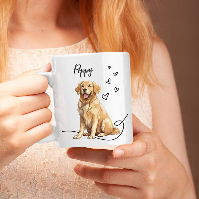 Personalised Pet Photo Mug, Custom Mug With Pet Name & Photo, Dog Mom Printed Mug, 11oz Ceramic Coffee Cup, Christmas Gifts for Pet Lovers