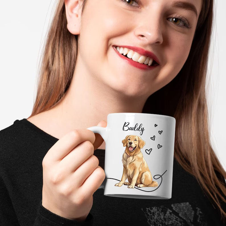 Personalised Pet Photo Mug, Custom Mug With Pet Name & Photo, Dog Mom Printed Mug, 11oz Ceramic Coffee Cup, Christmas Gifts for Pet Lovers