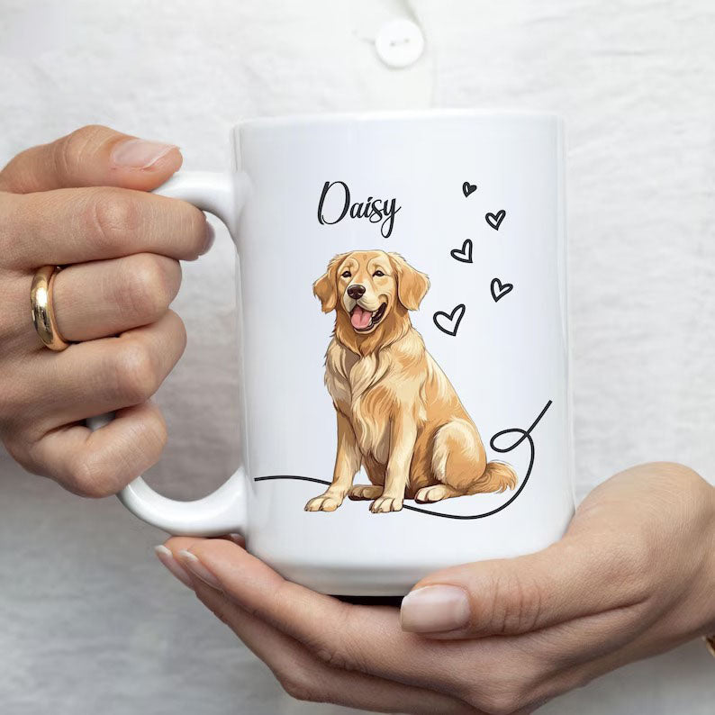 Personalised Pet Photo Mug, Custom Mug With Pet Name & Photo, Dog Mom Printed Mug, 11oz Ceramic Coffee Cup, Christmas Gifts for Pet Lovers