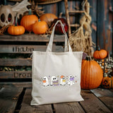 Halloween Floral Ghosts Tote Bags, Cute Halloween Ghosts Printed Bags, Spooky Season Bags, Cotton Shopping Tote Bags, Halloween Gift for Her