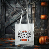 Halloween Dancing Skeletons Tote Bag, Funny Halloween Skeletons Printed Bags, Cotton Shopping Bags, Pumpkin Tote Bag, Halloween Gift for Her