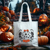 Halloween Dancing Skeletons Tote Bag, Funny Halloween Skeletons Printed Bags, Cotton Shopping Bags, Pumpkin Tote Bag, Halloween Gift for Her