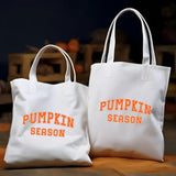 Retro Pumpkin Season Tote Bag, Halloween Spooky Season Printed Bags, Cotton Shopping Bags, Stay Spooky Tote Bag, Halloween Gift from Husband