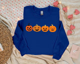 Funny Halloween Pumpkin Sweater, Fall Winking Pumpkin Printed Sweatshirt, Halloween Jack o Lantern Jumper, Spooky Season, Halloween Gifts