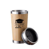 Personalised Bamboo Coffee Mug, Custom Engraved Monogrammed Tumbler, 17oz Bamboo Insulated Tumbler, Eco Friendly Drinks Flask, Gift for Her