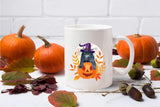 Vintage Halloween Black Witchy Cat Mug, Spooky Halloween Cat Printed Ceramic Mugs, Cat Halloween Ice Coffee Cup, Tea Cups, Halloween Present