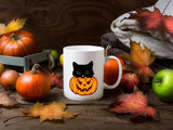 Cute Halloween Cat Printed Mugs, Cat Sneaking Halloween Pumpkin Coffee Mugs, Halloween Party Mug, Ice Coffee Mugs, Cat Lovers Halloween Gift