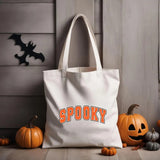 Spooky Season Printed Tote Bags, Retro Halloween Spooky Season Bags, Cotton Shopping Bags, Stay Spooky Tote Bag, Halloween Gift from Husband