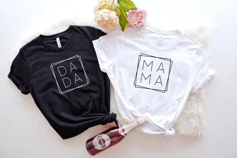 Mama Dada Shirts, Mom Dad Matching Crewneck Shirts, Mommy Funny Printed Tees, Mother's Day Gift, Family Outfits, Gift for Mother's Day