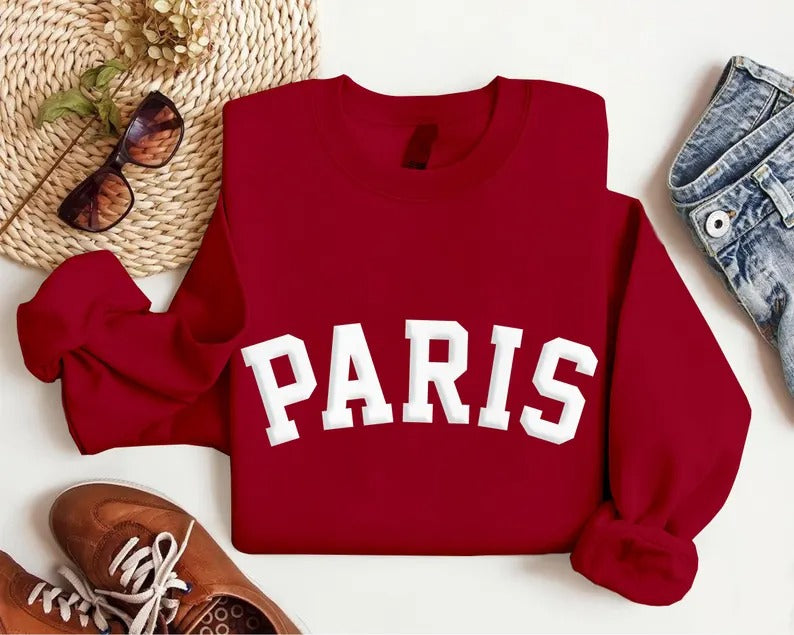 Custom Puff Print Sweatshirt, Personalised Embossed Print Crewnecks, Custom Team Name School Mascot Jumper, Personalised Gifts, Gift for Her