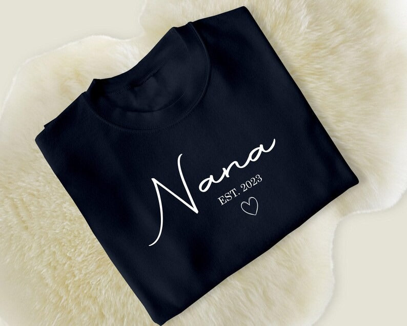 Personalised Nana Sweatshirt, Custom Kids Name Pullover, Grandma Gift Idea, Cute Nana Apparel, Unique Nana Sweatshirt, Mothers Day Gifts