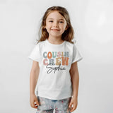 Personalised Cousin Crew Shirt, Groovy Kids Matching T-Shirt, Retro Custom Matching Cousins Kids Tees, Cousins Gifts, Summer Sibling Tees