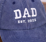 Personalised Dad Embroidered Hat, Custom Dad Est Date Hat, Vintage Baseball Cap for Dad, Father's Day Gift for New Dad, Dad Birthday Gifts