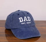 Personalised Dad Embroidered Hat, Custom Dad Est Date Hat, Vintage Baseball Cap for Dad, Father's Day Gift for New Dad, Dad Birthday Gifts