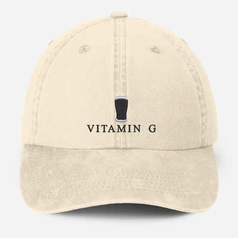 Vitamin G Pint Baseball Cap, Vintage G Mens Embroidered Cap, Dad Hat Adjustable Beer Stout Hat, Mens Vitamin Baseball Cap, Boyfriend Gifts
