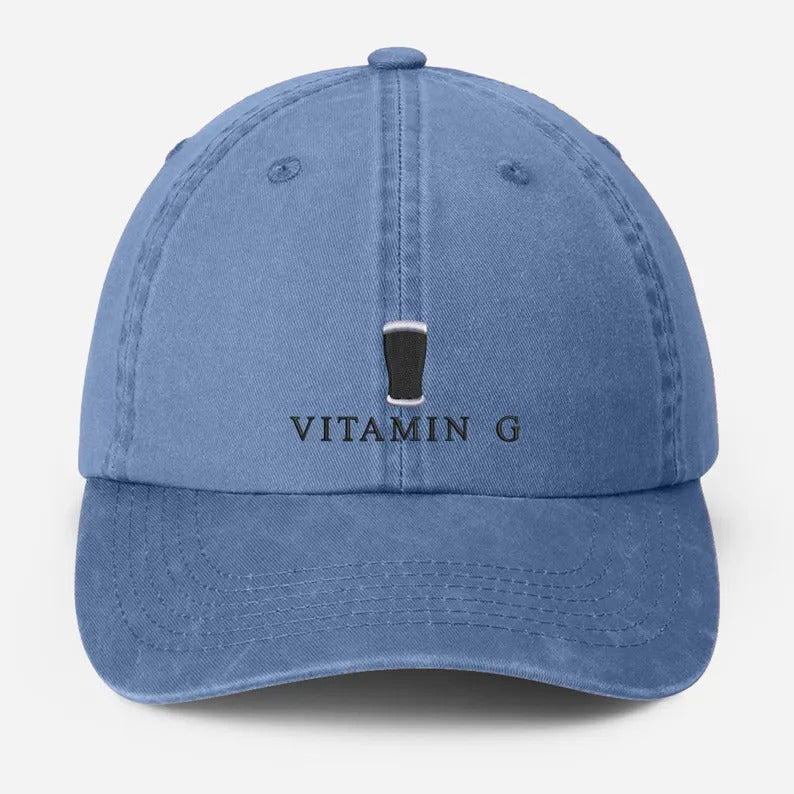 Vitamin G Pint Baseball Cap, Vintage G Mens Embroidered Cap, Dad Hat Adjustable Beer Stout Hat, Mens Vitamin Baseball Cap, Boyfriend Gifts