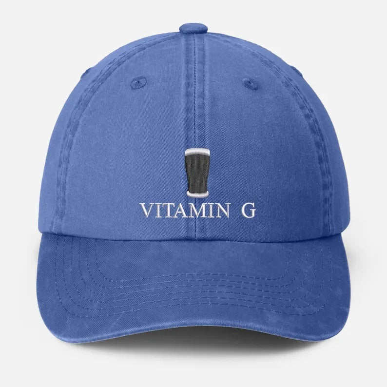 Vitamin G Pint Baseball Cap, Vintage G Mens Embroidered Cap, Dad Hat Adjustable Beer Stout Hat, Mens Vitamin Baseball Cap, Boyfriend Gifts