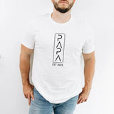 Personalised Papa T-Shirt, Custom Dad Est Year Printed Shirt, Pregnancy Announcement Tee, Cool Dad Birthday Party Tops, Father's Day Gift