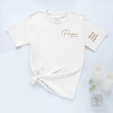 Personalised Papa Embroidered Shirt, Custom Kids Name On Sleeve T-Shirt, Dad Est Year Tee Tops, Funny Gift For Husband, Father's Day Gift