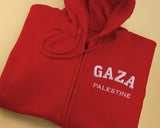 Palestine Gaza Full Zip Hoodie, Embroidered Palestine Name Monogrammed Hoody, Palestine Embroidery Full Zip Hoodie, Adults Unisex Zip Jumper