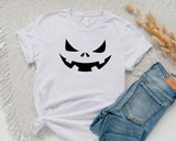 Halloween Pumpkin Face Shirt, Halloween Winking Pumpkin T-Shirt, Cute Halloween Party Printed Tee Tops, Comfy Family Matching Fall Outfits