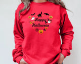 Happy Halloween Sweatshirt, Funny Halloween Pumpkins Sweater, Autumn Fall Printed Jumper for Adults, Halloween Party Family Clothing Gifts