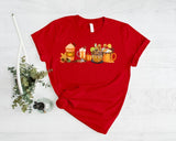 Vintage Halloween Shirt, Autumn Fall T Shirt, Pumpkin Coffee Cups Autumn Crewneck Tees, Halloween Season Clothing, Halloween Night Outfits