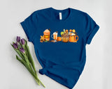 Vintage Halloween Shirt, Autumn Fall T Shirt, Pumpkin Coffee Cups Autumn Crewneck Tees, Halloween Season Clothing, Halloween Night Outfits