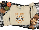 Salem Massachusetts Embroidered Sweatshirt, Halloween Trendy Autumn Crewneck, Vintage Salem Sweatshirt, Spooky Season Unisex Sweatshirt