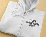 Custom Embroidered Full Zip Hoodie, Personalised Text/Logo/Design Hooded Jumper, Brand & Company Logo Zip up Hoody, Your Own Business Hoodie