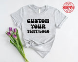 Personalised Text or Logo Printed Shirt, Custom Design Monogram T-Shirt, Your Company Logo Here Outfit, Comfy Easy Fit Business Gift for Him